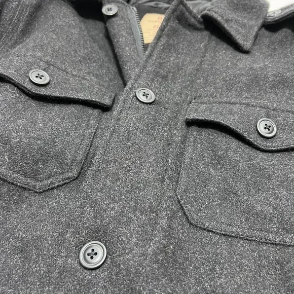 Old Navy Wool Field Coat 7 Pocket Black Small - Picture 12 of 13